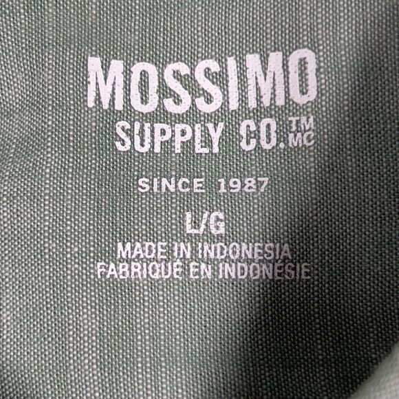 Mossimo Supply Button Down Shirt Mens Large Green Long Sleeve Cotton  Casual - Picture 2 of 12